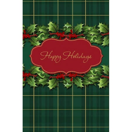American Greetings Green Plaid with Holly Boxed Cards