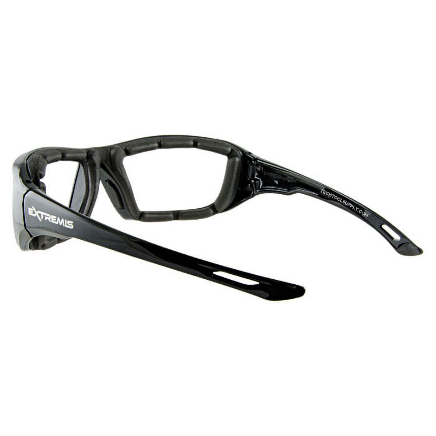 Radians Extremis Full Frame Safety Glasses (2 Pair) - Black Frame, Foam Lined, ANSI Z87.1+ UV Protection