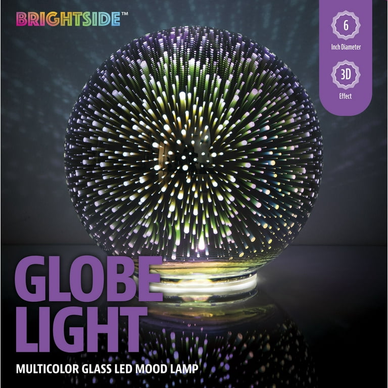 BrightSide 6 inch Plasma Globe LED Light, Multicolor Glass