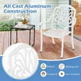 thumbnail image 4 of Gymax Set Of 2 Patio Cast Aluminum Dining Chairs Armrests Outdoor Stackable White, 4 of 6