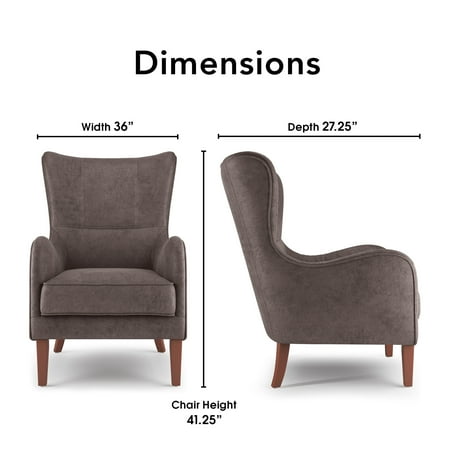 Finch - Morgan Traditional Foam Wing Chair - Espresso Brown