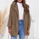 thumbnail image 1 of Moda Mujer Casual Invierno Cálido Sólido Invierno Suelto Alargado Felpa Manga larga Con capucha Chaqueta de punto Fridja  po4330, 1 of 7