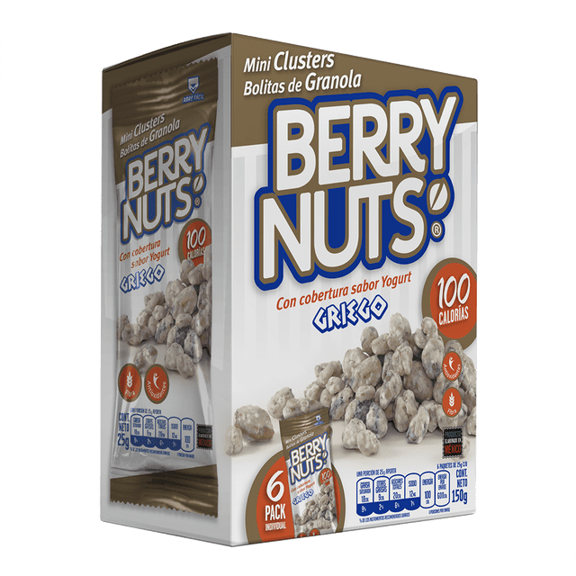 Berry Nuts Six Pack de Clusters Yogurt Griego.