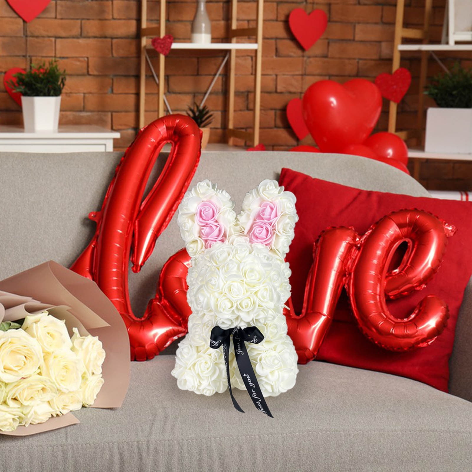 EQWLJWE Rose Bunny ,Artificial Rose Flowers Rose ,Rose rabbit