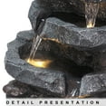 thumbnail image 6 of Birinta Outdoor Resin Waterfall Fountain with Solar LED Lights – 22" 5-Tier Rock Fountain for Deck, Garden, or Patio, Energy-Efficient Pump Included, 6 of 11