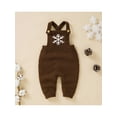 thumbnail image 2 of Bagilaanoe Newborn Baby Girl Boys Knitted Jumpsuit Snowflake Letters Print Sleeveless Bodysuit Overalls 3M 6M 9M 12M 18M Infant Ribbed One Piece Romper, 2 of 9