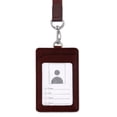 thumbnail image 1 of FloreceBien Portatarjetas de Identificación de Cuero con Cordón, Portatarjetas de Identificación Vertical para Hombres y Mujeres con Ventana de identificación, 11 * 7,2 cm, 1 of 5