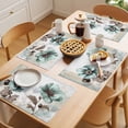 thumbnail image 5 of Blue Broccoli Placemats Set of 6, Vintage Victorian Style Flowers Non-Slip Place Mats Washable Table Mats for Kitchen Dining Table Decorations Indoor/Outdoor, 5 of 9