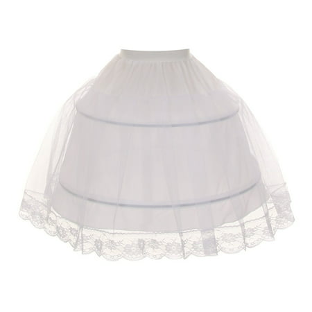 Kids Dream Little Girls White Half Hoop Wire FULL Princess Petticoat 2-6