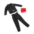 thumbnail image 3 of Conjunto de chaqueta para muñeca, figura masculina, disfraz con pantalones, cinturón, bufanda, traje Mini para figuras de 6 pulgadas, 1/12, 3 of 9