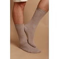 thumbnail image 3 of Lightweight Latex-Free 100% Organic Cotton Crew Socks (2 pairs /pack | Size: L | Color: Melange Brown ), 3 of 4