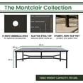 thumbnail image 4 of Hanover Montclair 11-Piece All-Weather Outdoor Patio Dining Set, 10 Swivel Rocker Chairs with Comfortable Seat and Lumbar Cushions, 84"x60" Stamped Rectangle Table, Umbrella, and Umbrella Base, 4 of 11