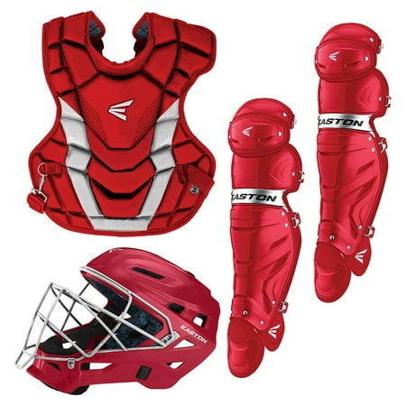 Intermediate Catchers - Easton A165428 Intermediate Gametime Red / Silver 3-Piece Catchers Set