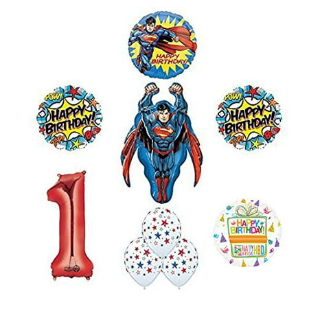 Superman 1st  Birthday  Party  Supplies  and Balloon 