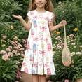 thumbnail image 6 of Jinhomg Girls A Line Dress Cute Floral Print Midi Tank Dresses Flowy Swing Sleeveless Crew Neck Sundress Casual Summer Daily Wear White 14 Years, 6 of 7