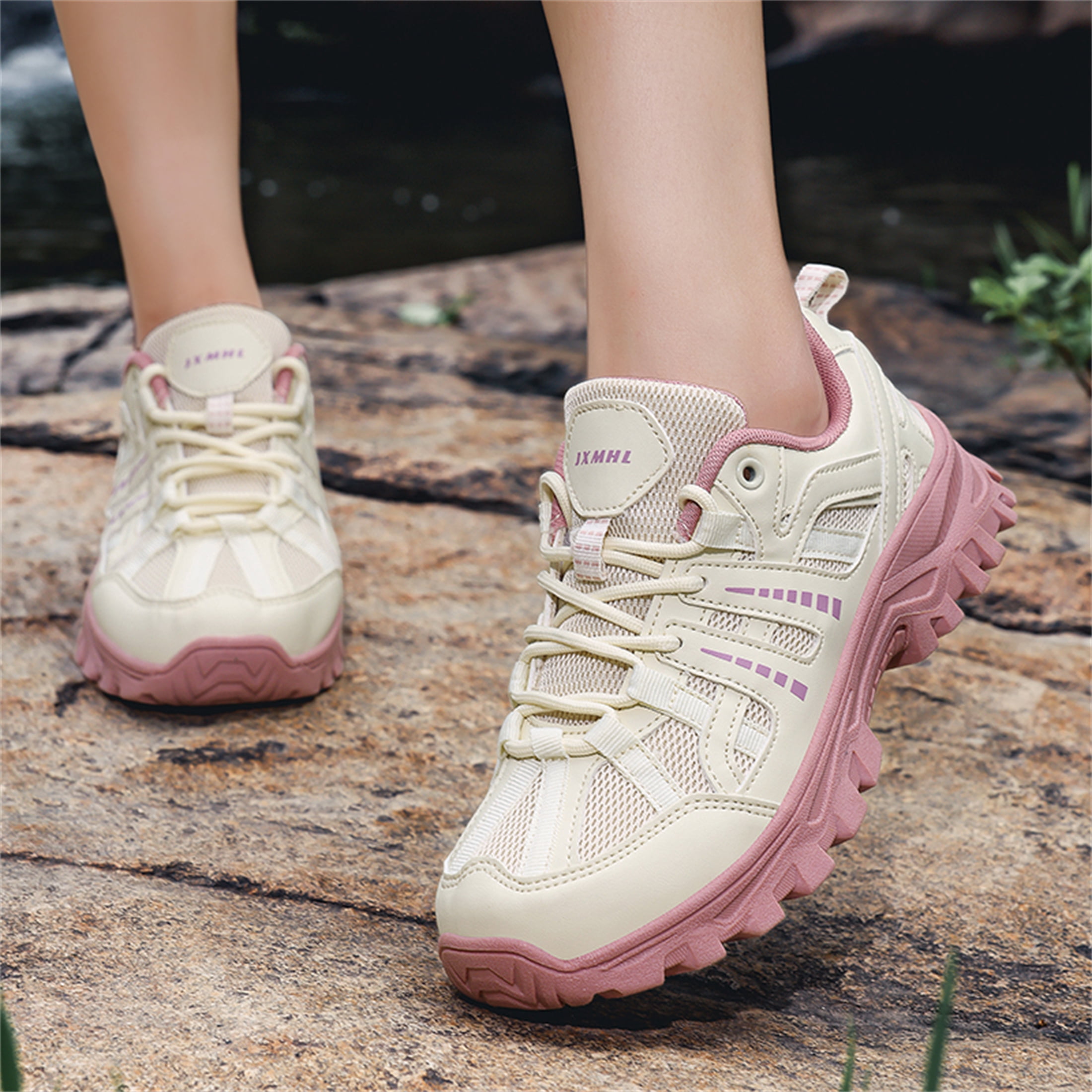 YOURDIARY Men Women Breathable Hiking Shoes Durable Non-Slip Trail Sneakers for Camping Hiking