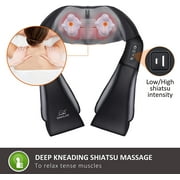 Snailax Neck Back Massager with Heat, Shiatsu Neck and Shoulder Massager Pillow Deep Tissue Kneading, Gifts