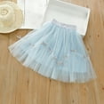 thumbnail image 3 of Ohufall Girls Tutu Skirts Summer Solid Color Breathable Mesh Party Dance Skirt Cute Casual Bow Knot A-Line Princess Skirts for Kids Girls, 5-13 Years, 3 of 7