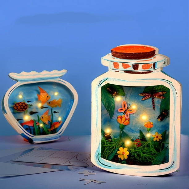 Children DIY The World In The Bottle Handmade Craft Toys Handmade Materials Package Drawing Educational Toys Kids Gift DIY ToysinsectChina He Qiyong unisex