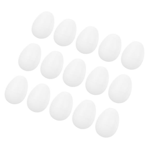 Milisten 24Pcs White Plastic Easter Eggs Open Design with Reusable Sturdy Material for Holiday Decorations