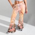 thumbnail image 4 of Women's Fashion Loose Drawstring Waist Floral Print Casual Sports Flared Pants, Elastic Joggers Sweatpants, Stylish Yoga Pants for Women,Complexion,S, 4 of 8