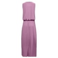 thumbnail image 3 of Dresses for Women 2023 Baeitkot Wedding Guest Dresses Casual Sleeveless O-Neck Solid Fork Opening Dress in Season Pink 2XL Size, 3 of 7