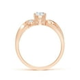 thumbnail image 2 of Angara Natural Diamond Three Stone Engagement Ring in 14K Rose Gold for Women (Size-5.3mm) | April Birthstone Jewelry (Ring Size - 9), 2 of 12