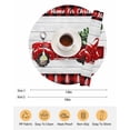 thumbnail image 6 of 13 Inch Round Placemats Set of 6, Red Truck Christmas Non Slip Heat Insulation PP Table Mats, Red Black Plaid Xmas Tree Wooden Washable Place Mats for Kitchen Dining Party Table Decor, 6 of 7