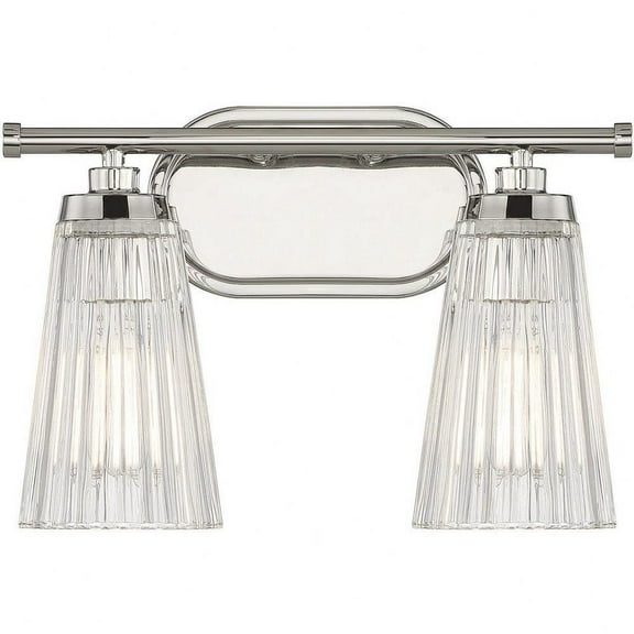 2 Light Vanity Light in Vintage Style-10 inches Tall and 14 inches Wide-Polished Nickel Finish Bailey Street Home 159-Bel-4636295