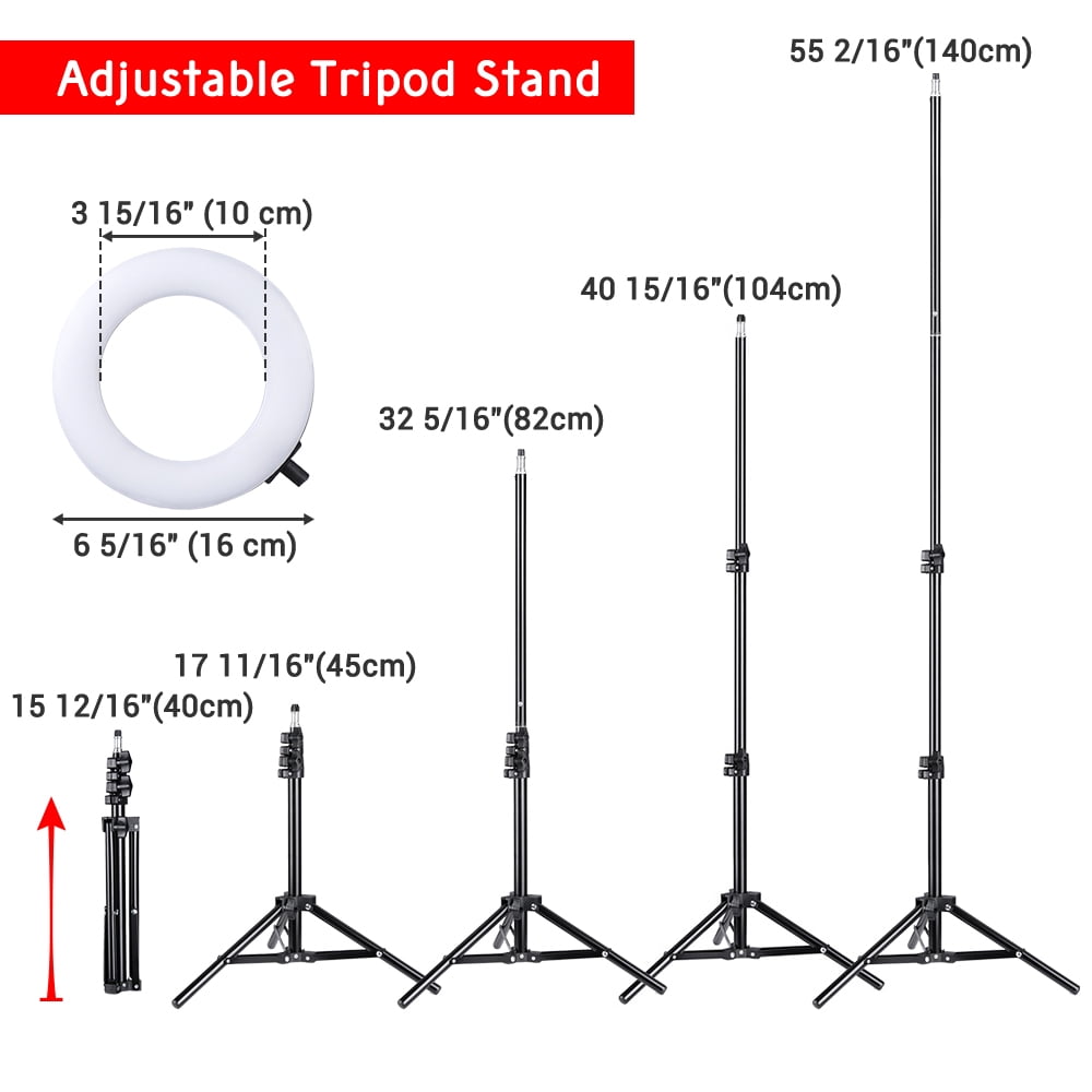 Yescom 2 Pack 7" RGB Dual LED Ring Light Stand Mirror Phone Holder Makeup Selfie Vlog