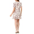 thumbnail image 3 of Allegra K Women's Casual V Neck Short Sleeve Floral Print A-Line Dress, 3 of 5