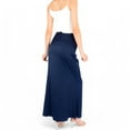 thumbnail image 5 of Women's Satin Maxi Skirt With High Waist And Flowing A-Line Design- Navy,X Large, 5 of 7