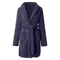 Women Robes Hooded Fleece Bathrobe Lightweight Soft Plush Short Flannel