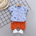 thumbnail image 2 of Odeerbi 2-6 Años Niñas Conjunto de Verano Camisa de Manga Corta de Algodón Dinosaurio Conjunto de Dos Piezas, 2 of 5