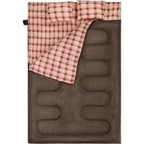 REDCAMP Double Sleeping Bag for Adults with Pillows , XXL Queen Size Two Person Flannel Sleeping Bag for All Season Couples Family Camping Hiking Backpacking