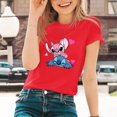 thumbnail image 1 of Lilo &amp; Stitch Cartoon Pattern T-shirts Female Kawaii Harajuku Outdoor Fashion Dropship Diseny O-Neck Women T Shirts Black WhiteXXL Gao Jinjia LED, 1 of 2