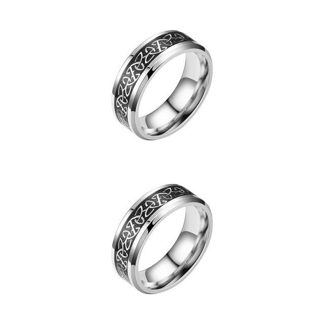 Sonducket Anillo de moda para mujer, colgante de grabado ancho para hombre, joyería de adorno, fiesta de compromiso, banda para mujer, Type6 NO6