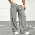 thumbnail image 2 of HomeDM Men's Sweatpants with Pockets Open Bottom Jogger Gray Athletic Lounge Pants Size L, 2 of 8