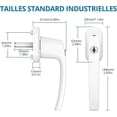 thumbnail image 2 of White Aluminum Key-Lockable Window Handles, Balcony Door Handles with 8 Screws and 8 Keys, Suitable for All Common Window and Balcony Doors, 2 of 5