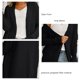 thumbnail image 5 of Suéter con Capucha para Mujer Abrigo Moda Frente Abierto Tejido Irregular Color Puro Cárdigan Informal para Mujer para Otoño Invierno Mujer Negro XL, 5 of 6