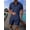 Navy, variant on Men’s 2-Piece Solid Color Set Summer Short Sleeve Button-Down Shirt with Pocket and Matching Pants Khaki L
