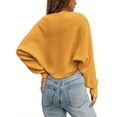 thumbnail image 2 of Long Sleeve Open Front Women's Bolero Shrug Sweater Knitted Cropped Cardigan Y2K Tops, 2 of 4