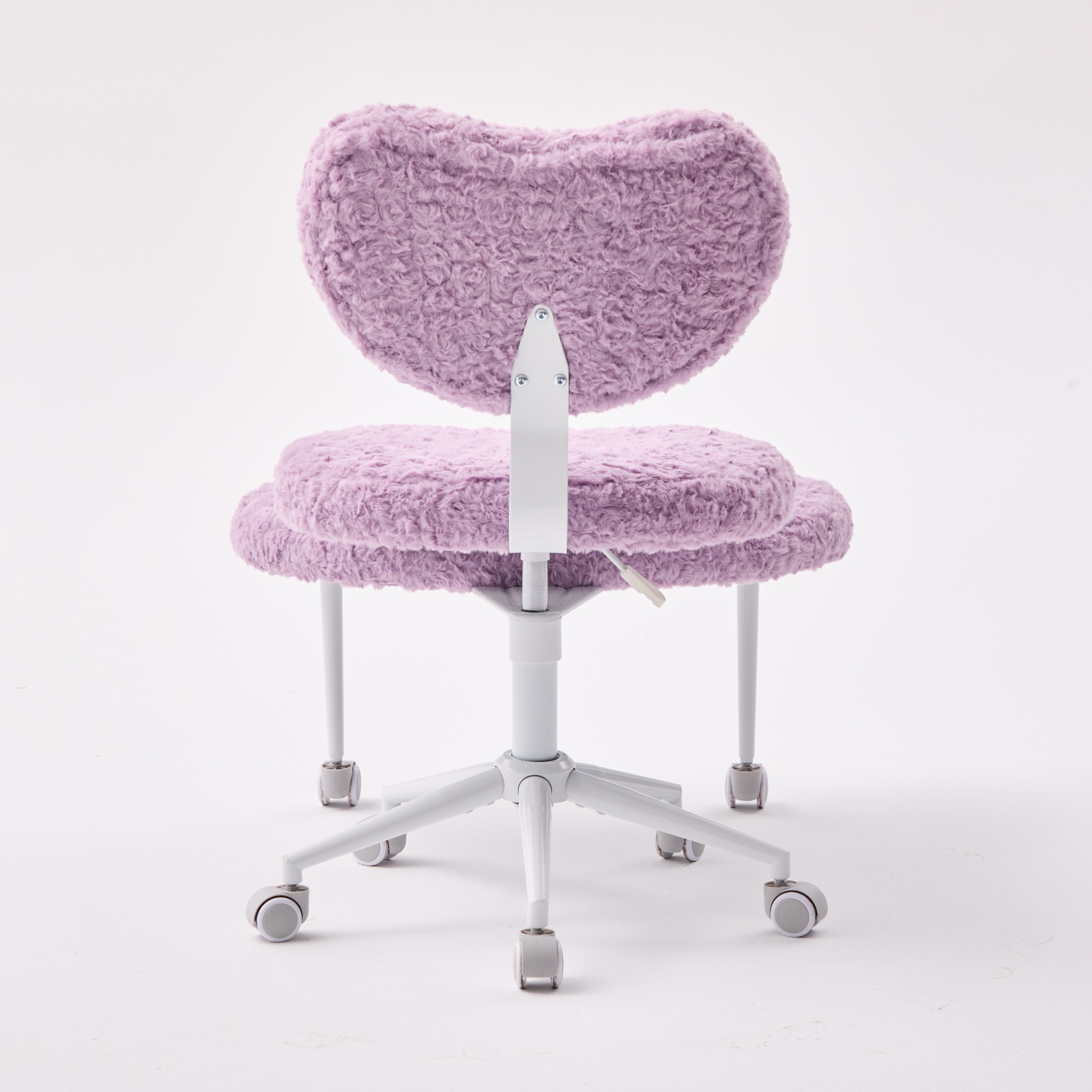 Artificial Rabbit Hair Meditation Chair Plus, Cross Legged Chair with Wheels, ADHD Chair, Criss Cross Desk Chair with Lumbar Support and Adjustable Stool, for Fidgety Sitters, Violet