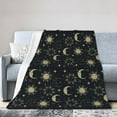 thumbnail image 1 of DouZhe Ultra-Soft Micro Fleece Lightweight Flannel Bed Blanket, Cartoon Sun Star Moon Blue Print Cozy Warm Throw Blankets, 60"x50", 1 of 7