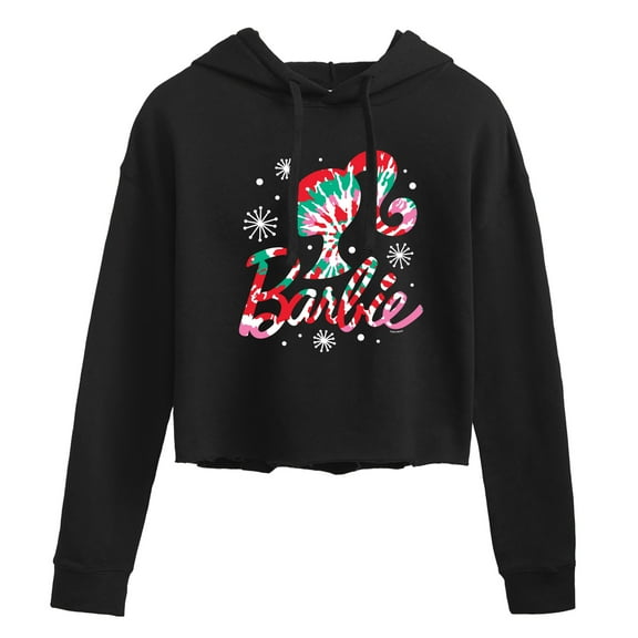 Barbie - Holidays & Christmas - Tie Dye Logo - Juniors Cropped Pullover Hoodie