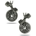 thumbnail image 3 of Men's Antique Dumbbell/Weight Plate Combo Necklace-Luke/Rom by Shields of Strength, 3 of 4