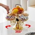 thumbnail image 3 of ZheElen 360° Rotating Crystal Glass Fruit Holder Suitable For All Occasions Easy yellow lotus, 3 of 6