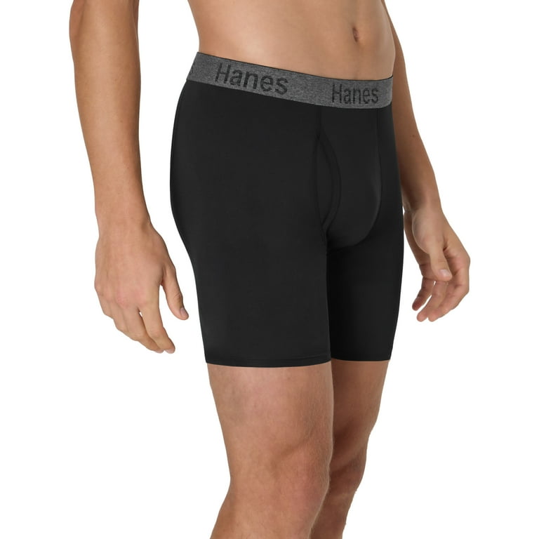 Hanes Men's Performance Boxer Briefs Pack with Stay Dry Pouch