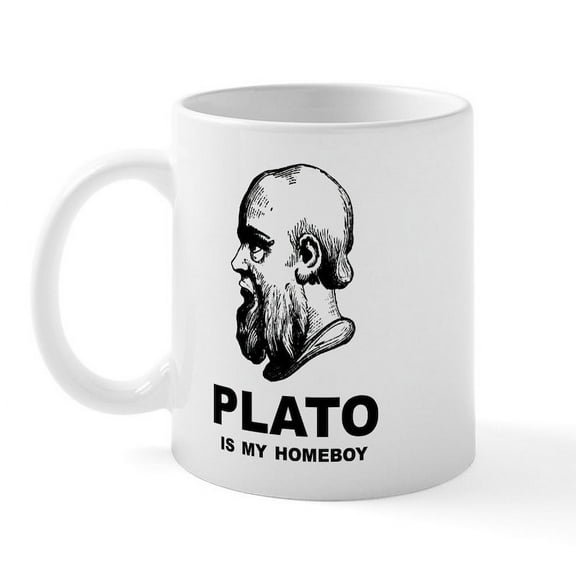 CafePress - Plato Is My Homeboy Mug - 11 oz Ceramic Mug - Novelty Coffee Tea Cup