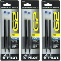 Pilot G2 Gel Ink Pen Refills, Fine Point, 0.7 mm, Blue Ink, 6 Count, 3 Pack